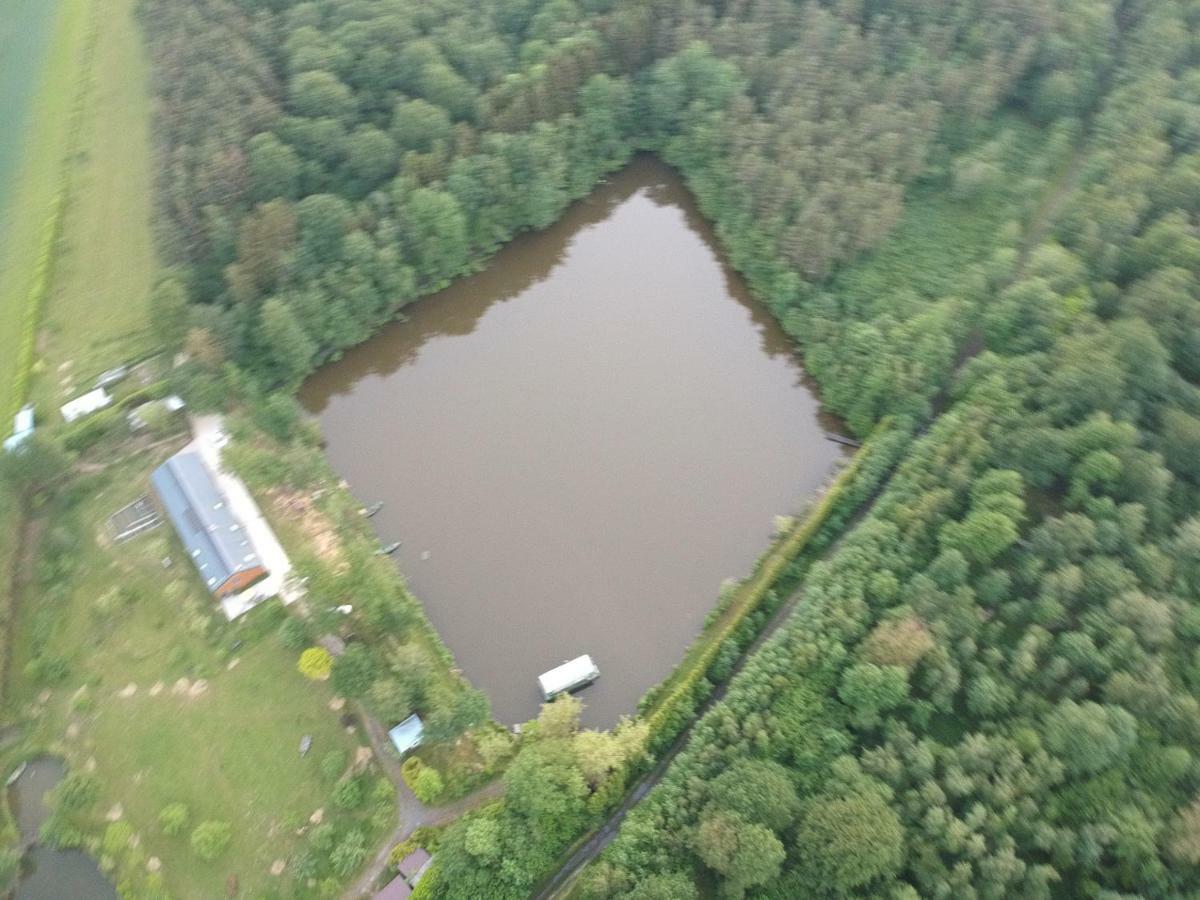 Florennes Gite Neuf 150 M2 Devant Un Grand Lac Prive De 2 Hectares Poissonneux Au Milieu Des Bois 外观 照片